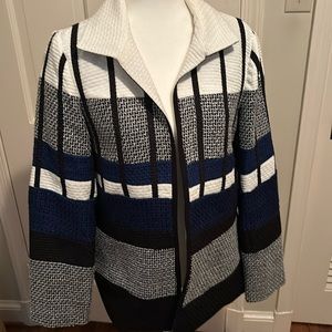 Chicos navy and white nautical jacket woven fabric